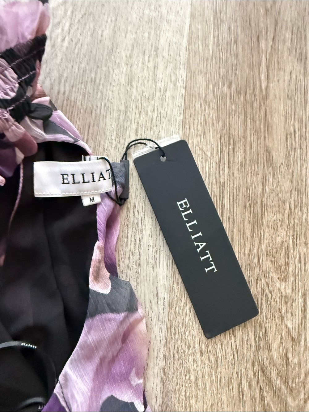 elliatt solene purple & black floral print halter tiered maxi gown dress medium - Picture 10 of 13